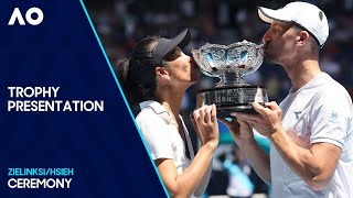 Mixed Doubles Ceremony  HsiehZielinski v KrawczykSkupski  Australian Open 2024 Final [upl. by Lemieux]