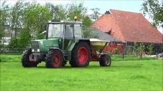 Kunstmeststrooien met Fendt 307 LSA en Vicon pendelstrooier [upl. by Millie]