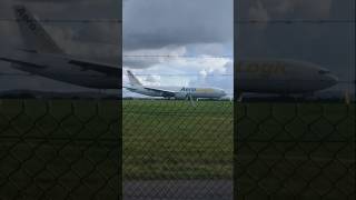 Aerologic 777F landing at EGNX aviation planespotting planes [upl. by Airotciv]