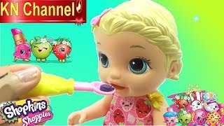 BÉ NA CHĂM SÓC BÚP BÊ BABY ALIVE DOLL Đồ chơi shopkins mới của KN Channel [upl. by Mackler500]