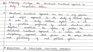 Core 12  Structural Functional Approach Comparative PoliticsBA POLITICAL SCIENCE SEM 05 VBU BBMKU [upl. by Ailime]