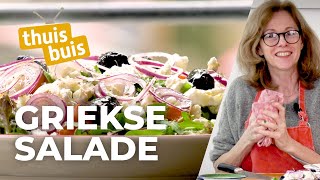 Griekse salade met feta  ThuisKoken [upl. by Aicekan]