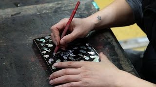 Making MotherofPearl Lacquerware [upl. by Eibreh]