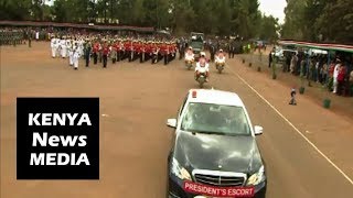 Uhuru Kenyatta ARRIVAL at the KDF PASS OUT PARADE in Eldoret 2018 [upl. by Nooj]