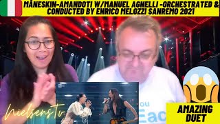 MåneskinAmandoti wManuel Agnelli Orchestrated amp Conducted by Enrico Melozzi Sanremo 2021REACTION [upl. by Berman]