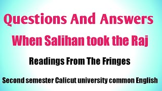 Questions And Answers Of when salihan took on the Raj by p Sainath Readings From The Fringes [upl. by Enomis]