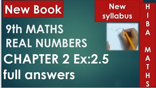 9th maths chapter 2 exercise 25 full answers tn syllabus Hiba maths [upl. by Dennard]