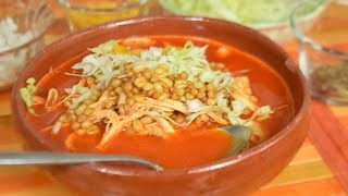 Pozole Rojo de trigo  recetas de pozole [upl. by Lennahc]