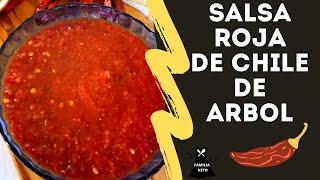 COMO HACER SALSA ROJA DE CHILE DE ARBOL TAQUERA  ALMA SAZON DE MI TIERRA [upl. by Bork299]