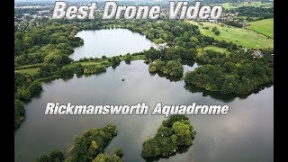 Rickmansworth Aquadrome Lakes Drone Aerial view footage  Britain from above [upl. by Elpmid979]