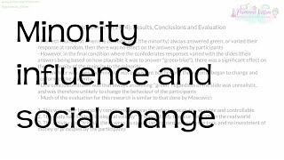 Minority influence and social change  Revision for ALevel Psychology [upl. by Appleton]