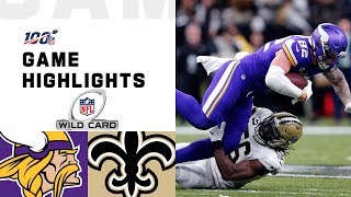 Vikings vs Saints Wild Card Round Highlights  NFL 2019 Playoffs [upl. by Nyliahs]