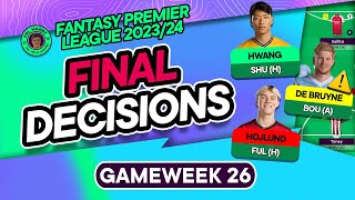 FPL GW26 FINAL TEAM SELECTION DECISIONS  TRANSFER CONFIRMED  Fantasy Premier League Tips 202324 [upl. by Nilde]