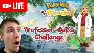 SHINY PIKACHU CAUGHT  Professor Oaks Challenge but SHINY  Pokémon Lets Go Pikachu 123 Gym 1 [upl. by Llennehc895]