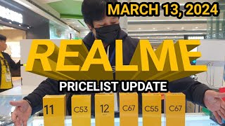 REALME PRICES UPDATE 12PRO5G125G114GC67C55C53C51NOTE50 [upl. by Arodnap793]