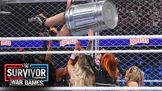 IYO SKY defies gravity with trash can jump from the cage Survivor Series WarGames 2023 highlights [upl. by Kano]