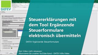 Steuererklärungen mit dem Tool Ergänzende Steuerformulare elektronisch übermitteln [upl. by Etteniuq]