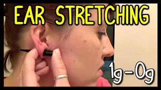 Ear Stretching First Time 1G to 0G 📍 How To With Kristin [upl. by Nalyk297]