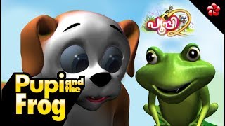 Pooppy and the frog  malayalam cartoon story for children from pupi2 [upl. by Rosaleen]