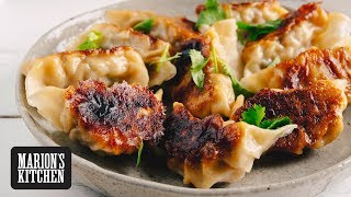 How To Make Prawn Potstickers with Homemade Dumpling Wrappers  Marions Kitchen [upl. by Soigroeg]