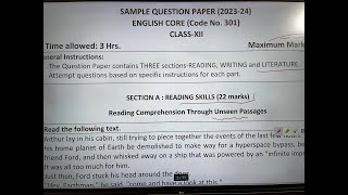 Class 12 English Sample Paper Solution  Board Exam 2024 [upl. by Paco]