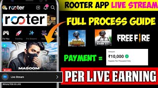 Rooter app se live stream kaise kare bgmi🤩Rooter app Kaise paise kamaen  how to live Bgmi in rooter [upl. by Kemp169]