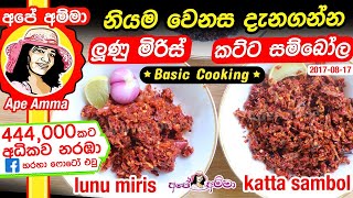 ලුණු මිරිස් සහ කට්ට සම්බෝල Katta Sambal amp Lunu Miris by Apé Amma [upl. by Rowland]