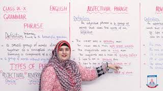 Class 9 amp 10  English Grammar  Lecture 10  PHRASES  Allied School [upl. by Inilahs]