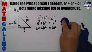 TAGALOG MATH Pythagorean Theorem Finding the Missing Leg of a Right Triangle  MathGaling Tutorial [upl. by Notyalk]