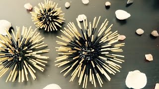 DIY  Toothpicks Craft amp Wall Decor  Modem Home Art  Simple and Easy [upl. by Aihtibat]