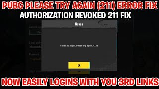 Authorization revoked 211 pubg mobile l Sending To Frequently  Please Try Again 211 problem Fix [upl. by Enad]