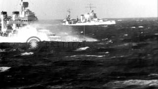 Three US warships of Cruiser Division 7 encounter rough seas near Cape Horn durHD Stock Footage [upl. by Fazeli]