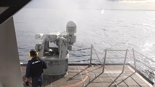 USS John Finn DDG 113 Conducts LiveFire Gunnery Exercise [upl. by Orsino]