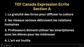 TEF canada expression ecrite section A lettre au redacteur tefcanada tefexam learnfrench [upl. by Levania]