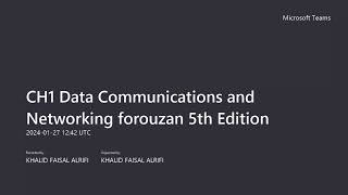 CH1 Data Communications and Networking forouzan 5th Edition [upl. by Eceerahs615]