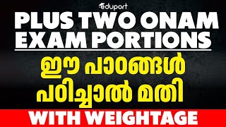 Plus Two Onam Exam Time Table  Plus Two Onam Exam Portions  Chapter Weightage [upl. by Clarine]