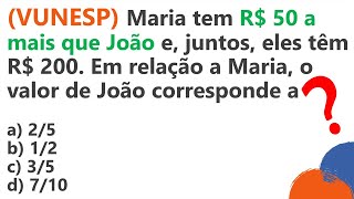 VUNESP  FRAÇÃO e EXPRESSÃO ALGÉBRICA  Questão de concurso 2020 [upl. by Eves]