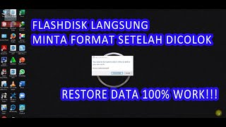 TUTORIAL CARA RECOVERY DATA SAAT FLASHDISK MINTA FORMAT [upl. by Ger784]