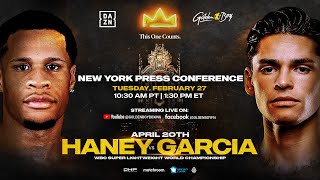 DEVIN HANEY VS RYAN GARCIA PRESS TOURNEW YORK PRESS CONFERENCE [upl. by Zednanreh]