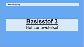 Havo 4  Regeling  Basisstof 3 Het zenuwstelsel [upl. by Celinka]