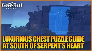 Luxurious Chest Puzzle South Of Serpents Heart Enkanomiya Genshin Impact 24 [upl. by Elocin27]