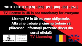 Licența TV în UK nu este obligatorie Explic cine trebuie și cine nu trebuie să plătească licență TV [upl. by Layod]