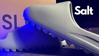 Adidas Yeezy Slide quotSaltquot Review amp on Feet [upl. by Viddah]