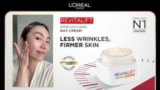 See Firmer Skin Lesser Wrinkles  LOreal Paris Revitalift Day Cream [upl. by Nirrek]