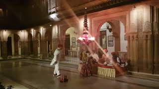 Rajasthan Folk Dance on Sword nail and Glass bottle at Hotel Laxmi Niwas Palace Bikaner Rajasthan [upl. by Anatole89]