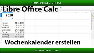 Dynamischen Wochenkalender erstellen LibreOffice Calc [upl. by Idnyc]