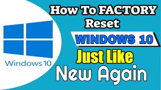 How To Factory Reset Windows 10 Back To Factory Settings  In 2021 [upl. by Herold326]