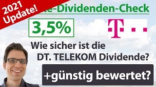 Deutsche Telekom Aktienanalyse 2021 Wie sicher ist die Dividende günstig bewertet [upl. by Llertnahs]