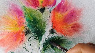 Abstract watercolor florals [upl. by Ocsirf]