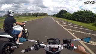 FZ6 VS HORNET BRANCA DEU RUIM [upl. by Hays110]